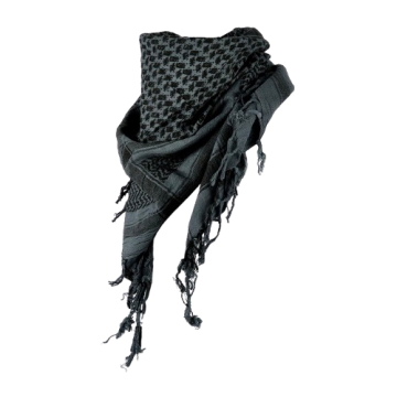 Shemaghkeffiyeharafatsjaalplosjaalgrijs zwart zijaanzicht