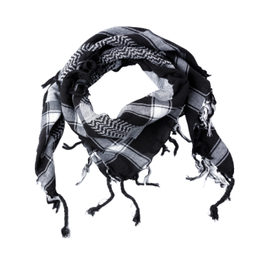 Shemaghkeffiyeharafatsjaalplosjaalzwart wit