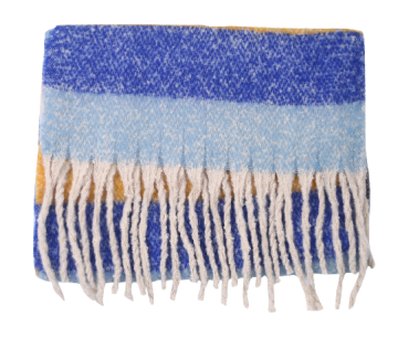 Sjaal blauw geel gestreept