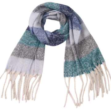 Sjaal groen blauw gestreept draai