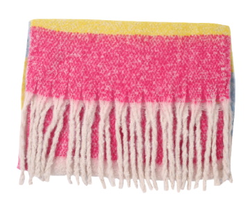 Sjaal rood geel blauw gestreept