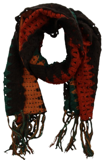 Sjaalmulticolorgebreid100acryl50x180cm