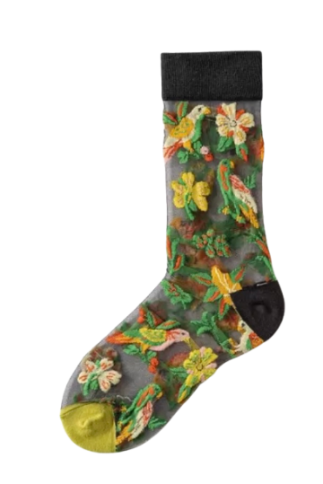 Transparant bloemen en vogels