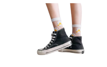 Voorbeeld daisies wit met schoenen